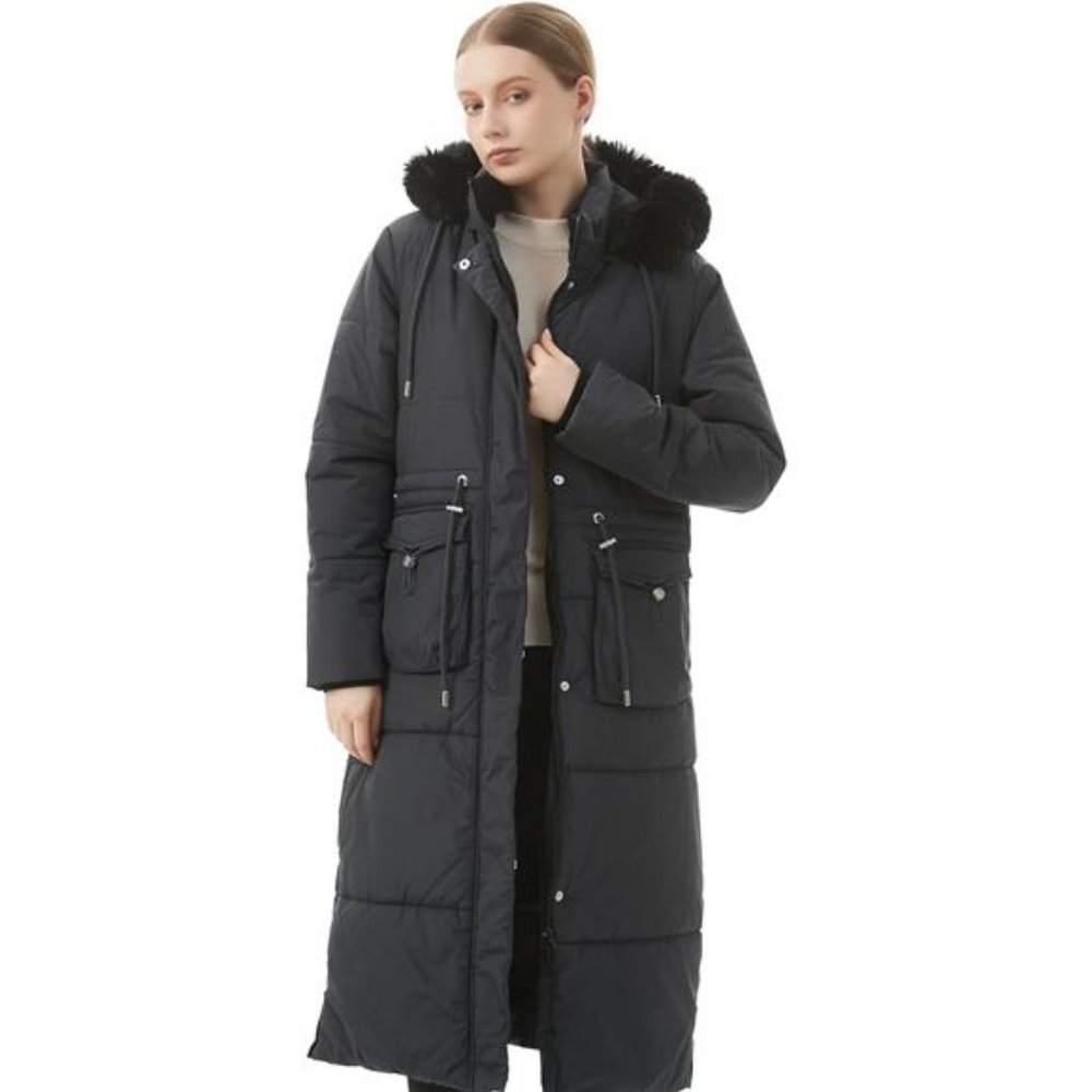 Women's Long‎ Winter Puffer Coat Waterproof Warm Maxi Down Jacket  Removable